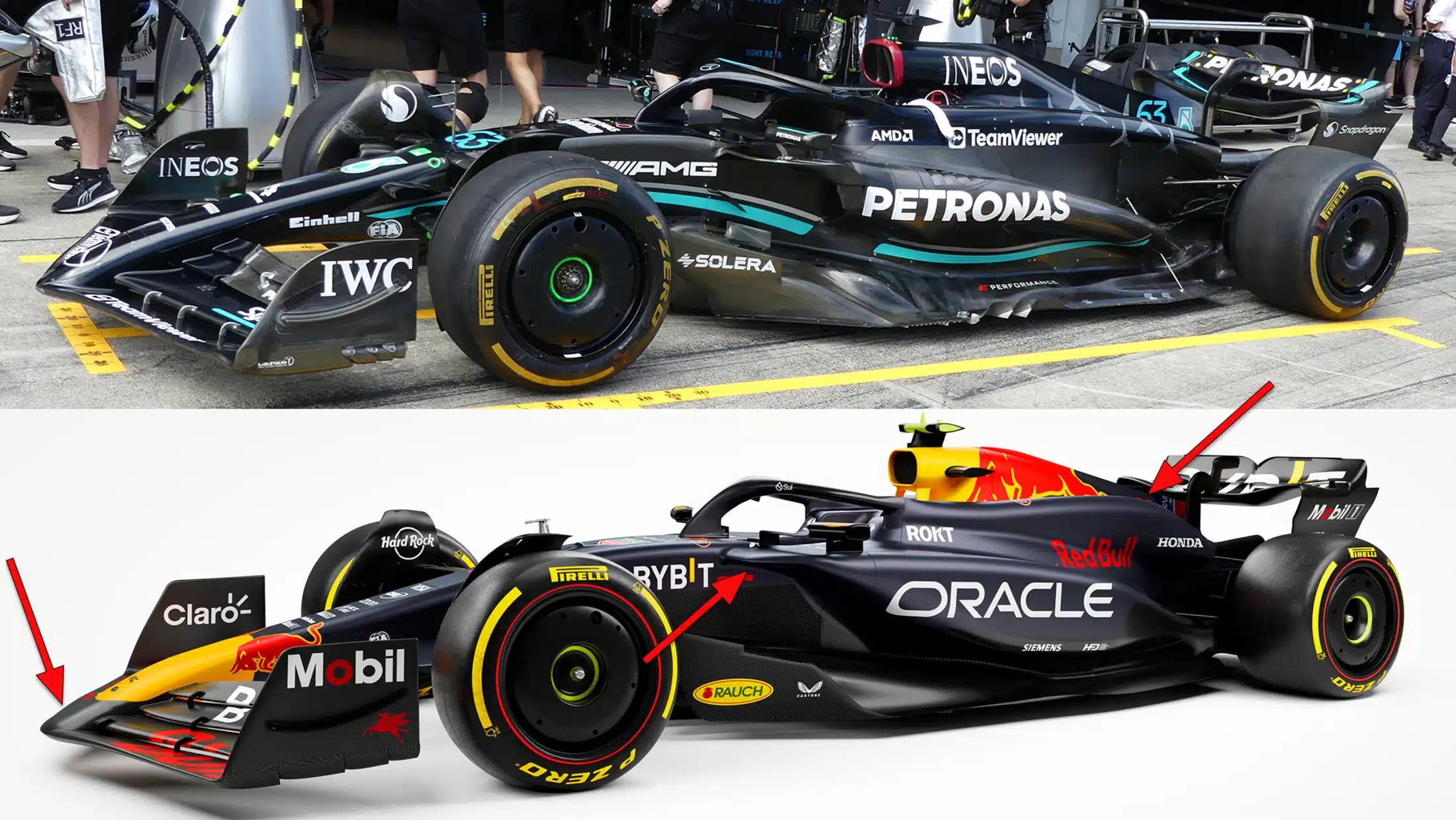 Allison commente les ressemblances entre la RB20 et la W13 Mercedes-W14-vs-Red-Bull-RB20-jsonLd16x9-9b4a04ef-2081020