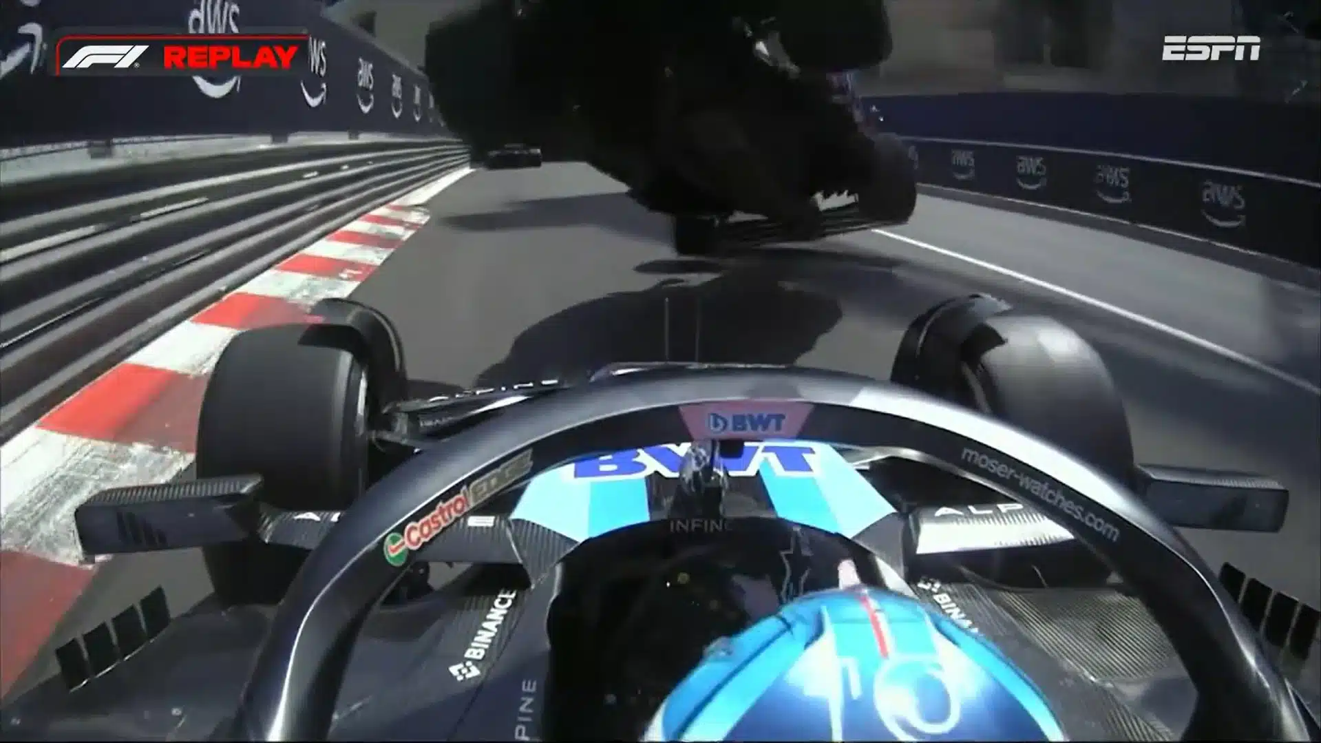 [VIDÉO] Gasly et Ocon s’accrochent au premier tour à Monaco